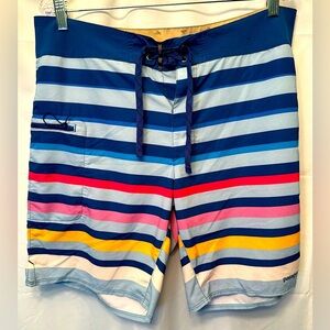 Patagonia Men's Stretch Planing Boardshorts 19" Big Sky Blue Stripes Size 36